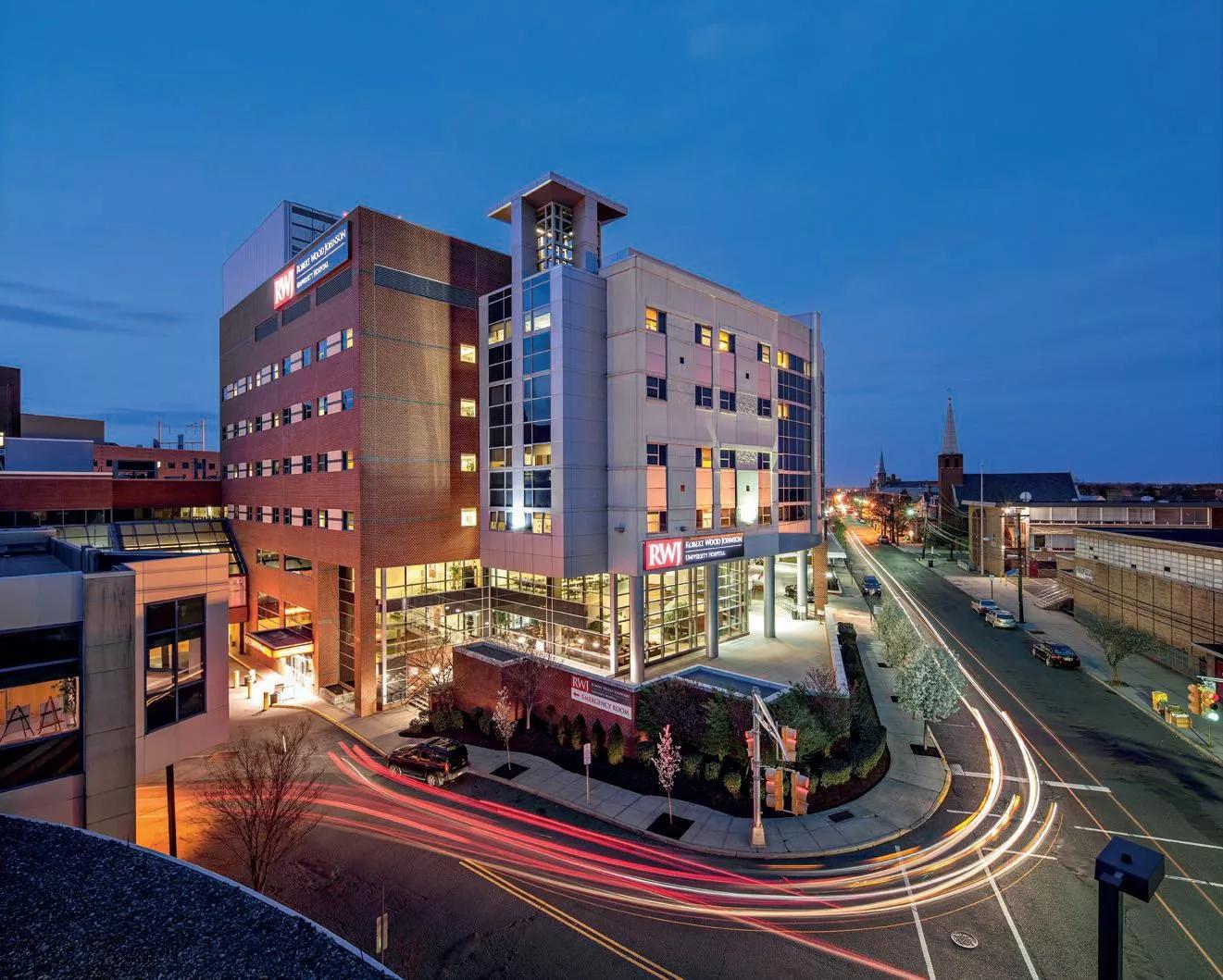Exterior of RWJBarnabas Health (RWJ), New Jersey’s biggest healthcare provider.