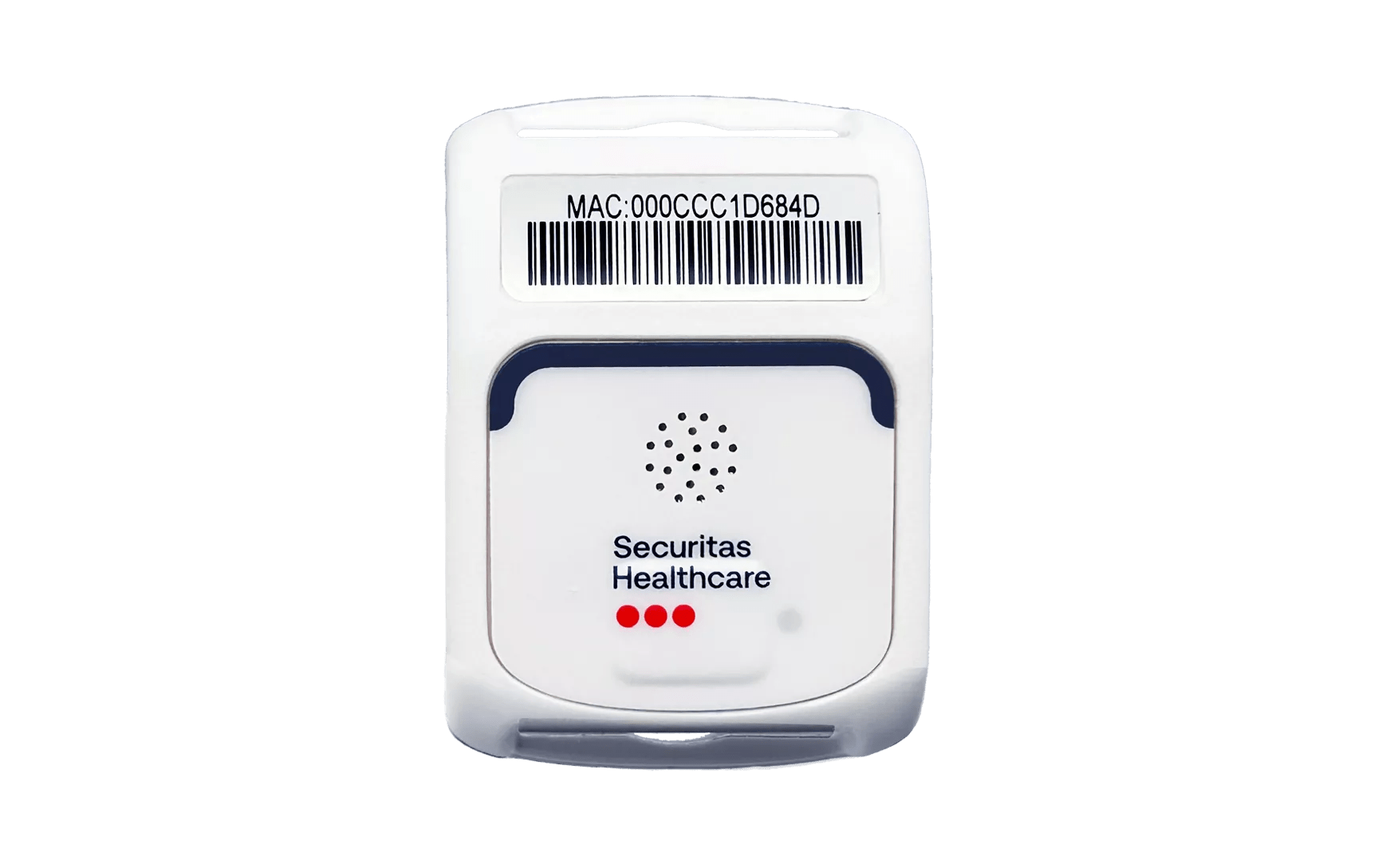 Front view of the T2sp Patient Protection badge. Securitas Healthcare.