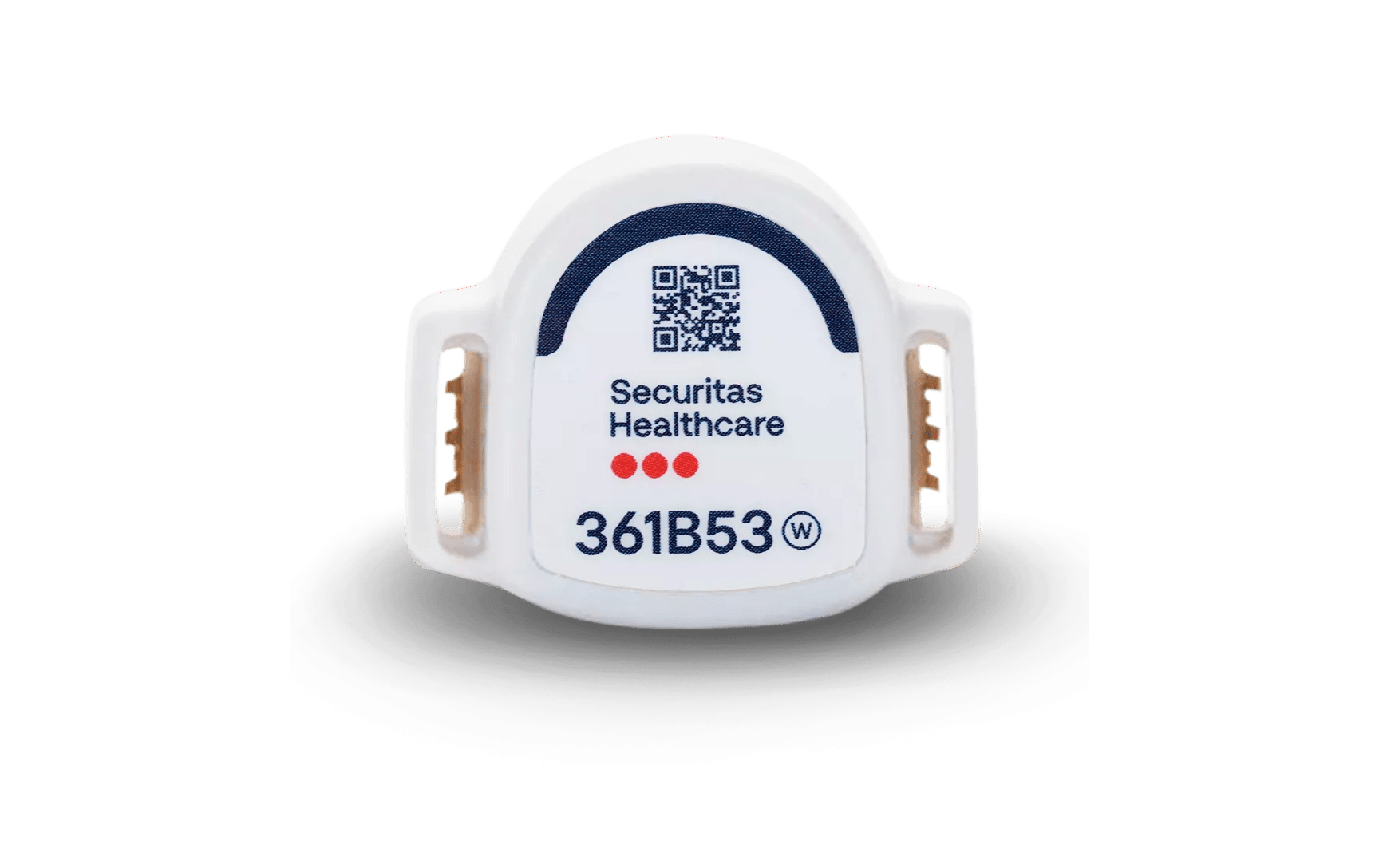 Front view of the T8p Patient Protection badge by Securitas Healthcare