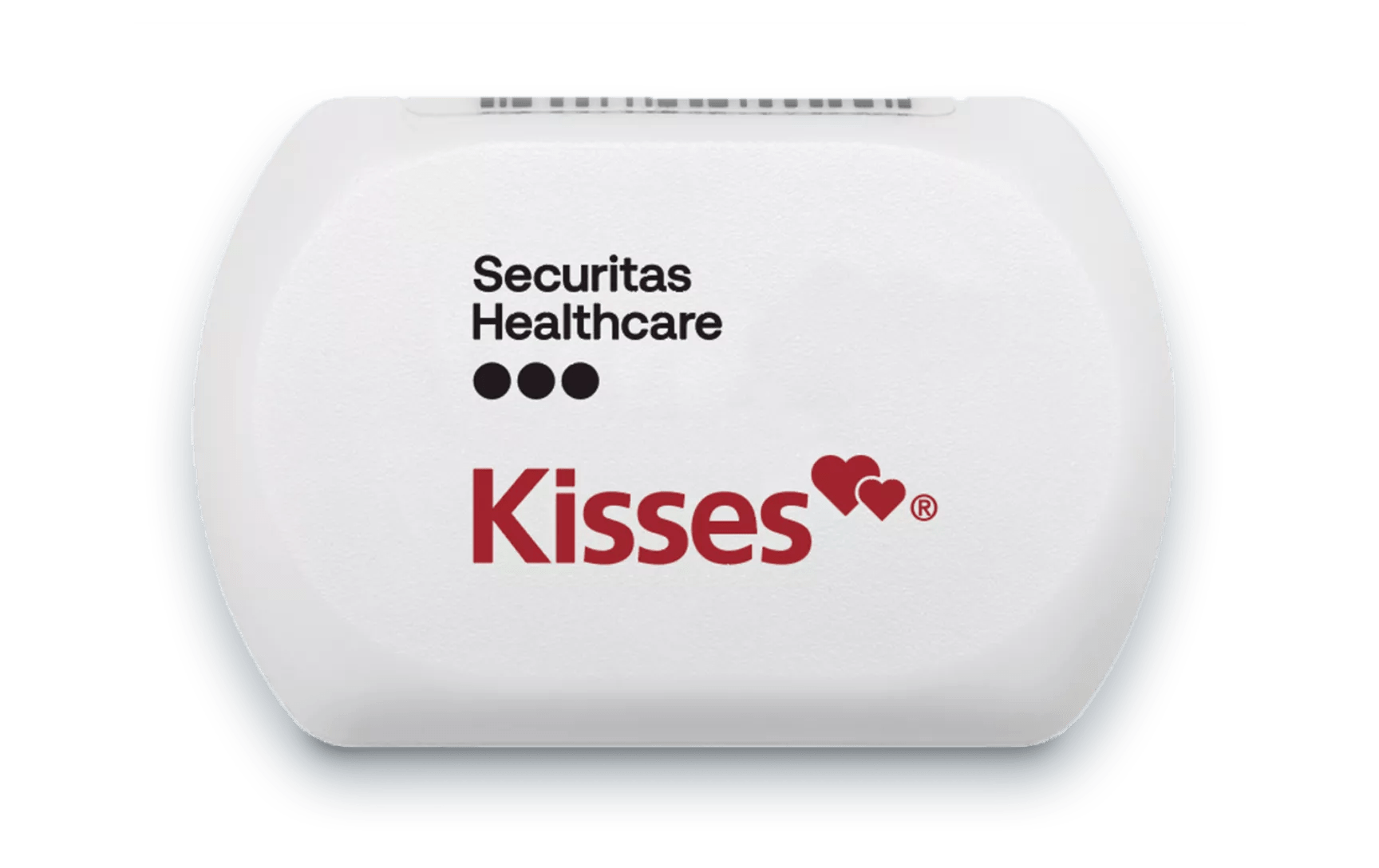 Front view of Kisses Mother Badge, for use with Securitas Healthcare's Hugs infant protection solution.