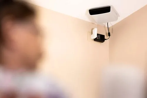 Foresite fall management depth sensor mounted to resident room ceiling