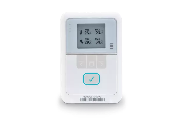 Min-Max digital display on Securitas Healthcare's T15h Temperature and Humidity sensor