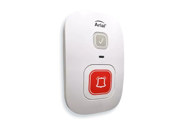 Arial Wireless Call Station facing right, designed for use with Securitas Healthcare's emergency call solution