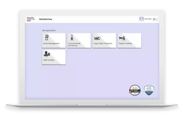Securitas Healthcare's MobileView Software Platform displayed on a laptop