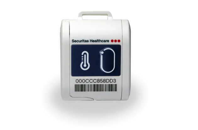 Temperature and humidity monitoring tag from Securitas Healthcare's Environmental Monitoring solution