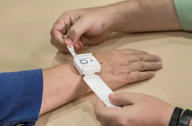 The T14 badge as part of the Patient Flow solution for hospitals from Securitas Healthcare