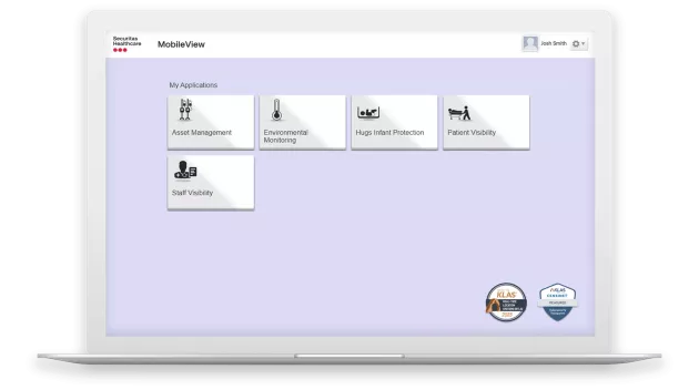 Securitas Healthcare's MobileView Software Platform displayed on a laptop