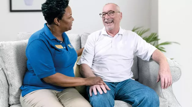 Provision Living caregiver visits with senior community resident