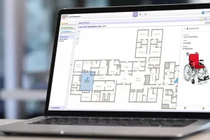 Close-up of Securitas Healthcare's Asset Management Solution on a laptop