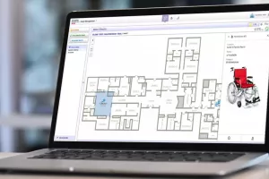 Close-up of Securitas Healthcare's Asset Management Solution on a laptop