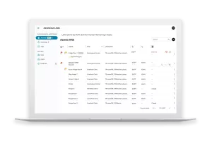 Laptop showing the AeroScout Links Cloud Management portal, for use with Securitas Healthcare's RTLS solution.