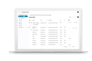 Laptop showing the AeroScout Links Cloud Management portal, for use with Securitas Healthcare's RTLS solution.