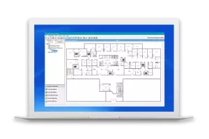 Securitas Healthcare's Location Engine for RTLS solutions displayed on a laptop