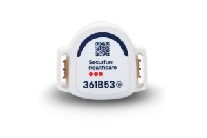 Front view of the T8p Patient Protection badge by Securitas Healthcare