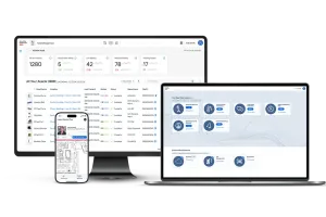 Securitas Healthcare MobileView RTLS software for hospitals on desktop, laptop and mobile devices