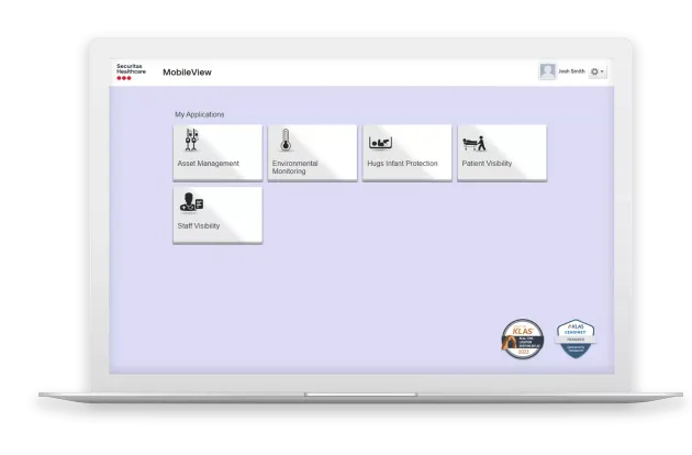 Securitas Healthcare's MobileView Software Platform displayed on a laptop