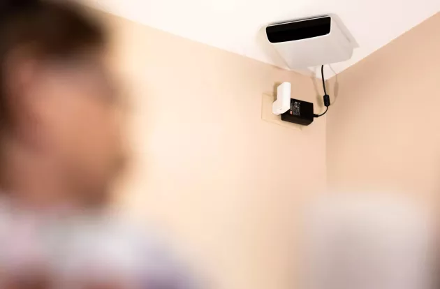 Foresite fall management depth sensor mounted to resident room ceiling
