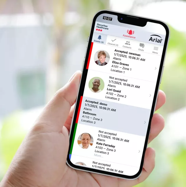Arial mobile app from Securitas Healthcare