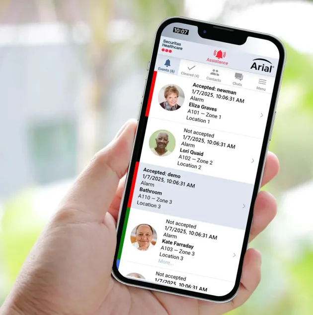 Arial mobile app from Securitas Healthcare