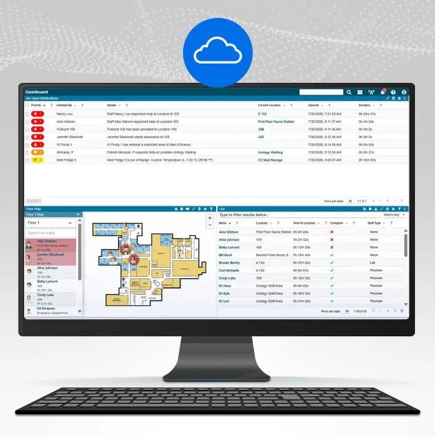 Securitas Healthcare cloud-based RTLS software powered by ZulaFly