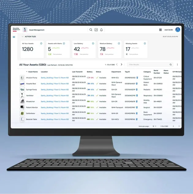 Securitas Healthcare MobileView software for Asset Management tracking in hospitals and medical facilities