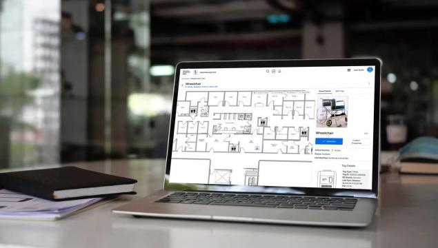 Asset Management solution for tracking RTLS tagged items in a hospital. MobileView software by Securitas Healthcare.