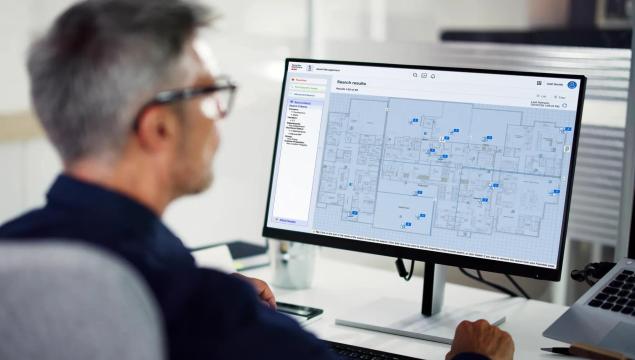 MobileView Asset Management software RTLS map for hospital recall management. Securitas Healthcare.
